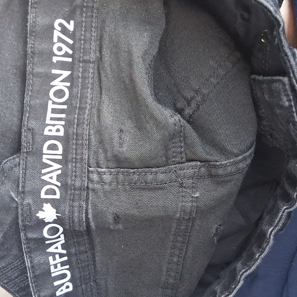 Buffalo David Bitton Evan-x Black Jeans W30 L30 Slim Straight Stretch - Picture 5 of 15